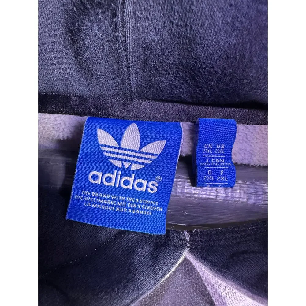 VTG Adidas Originals Big Trefoil logos Gray Hoodie Sz 2XL